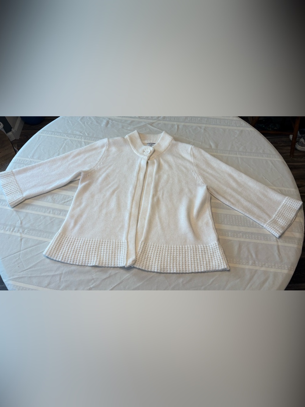 croft & barrow White Knit Button-Top Women's Cardigan